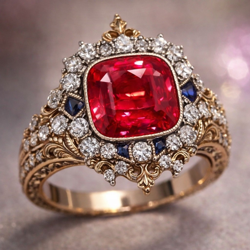 《皇家紅焰》古典鑽石戒