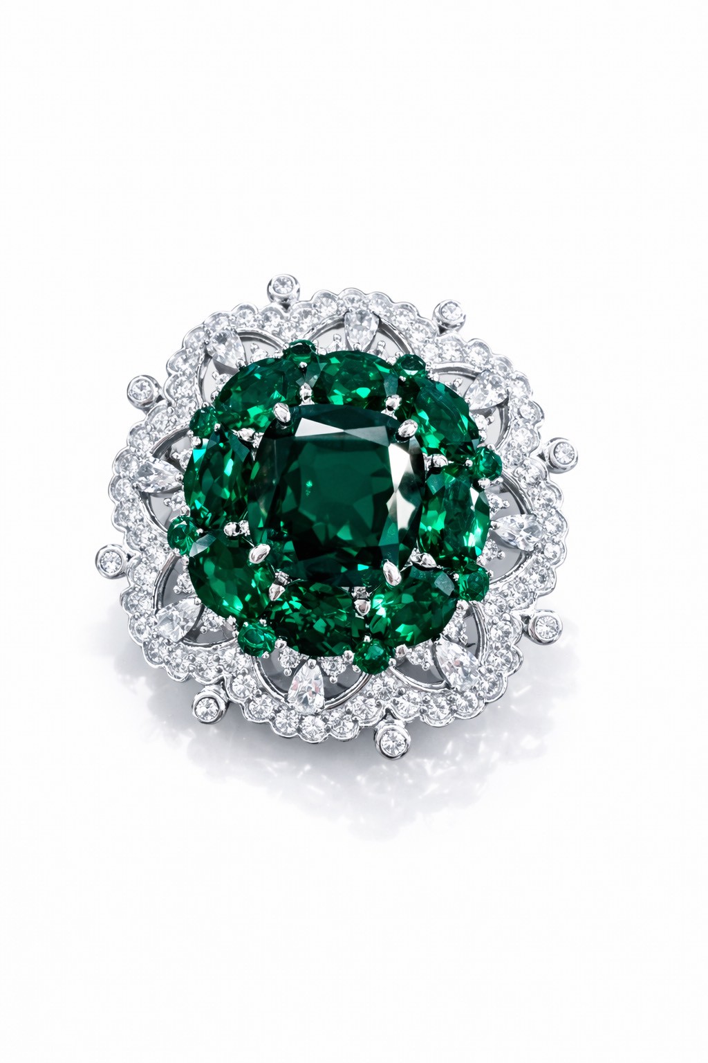 祖母綠奢華胸針