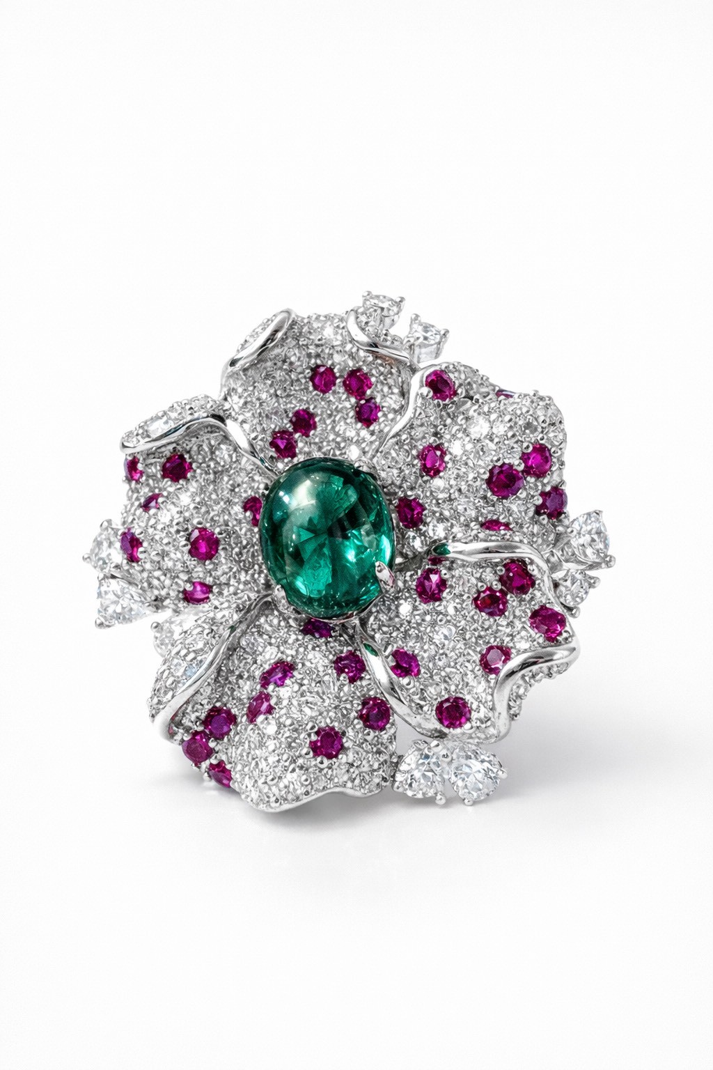 雞尾酒祖母綠糖塔戒指